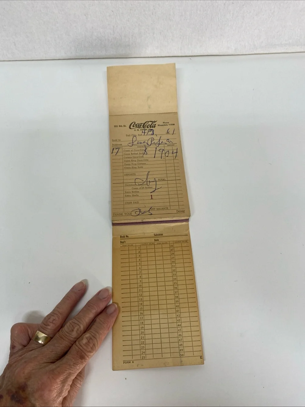 Vintage Coca-Cola Bottling Company Invoice Receipt Book Tell City Ind. Ephemera